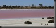 pinker Salzsee, vermutlich durch Bakterien und/oder salztolerante Algen