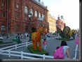 Moskau, Stadtmitte, Figuren aus Obst zum Marmeladenfest